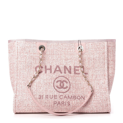 Chanel Lurex Boucle Small Deauville Tote Pink 1 of 10