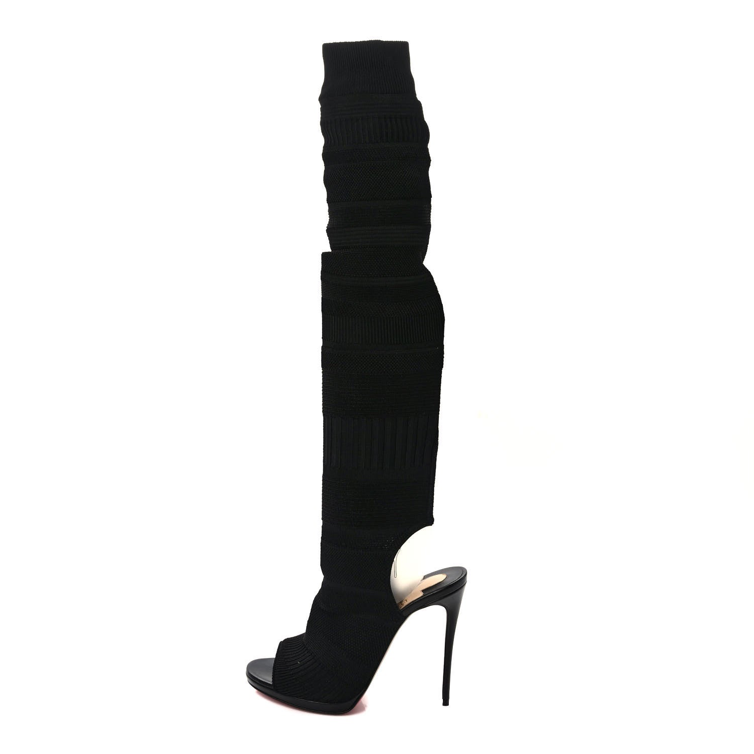 Christian Louboutin Maille Tricot Nappa Cheminetta 120 Tall Sock Boots 39 Black 1 of 6