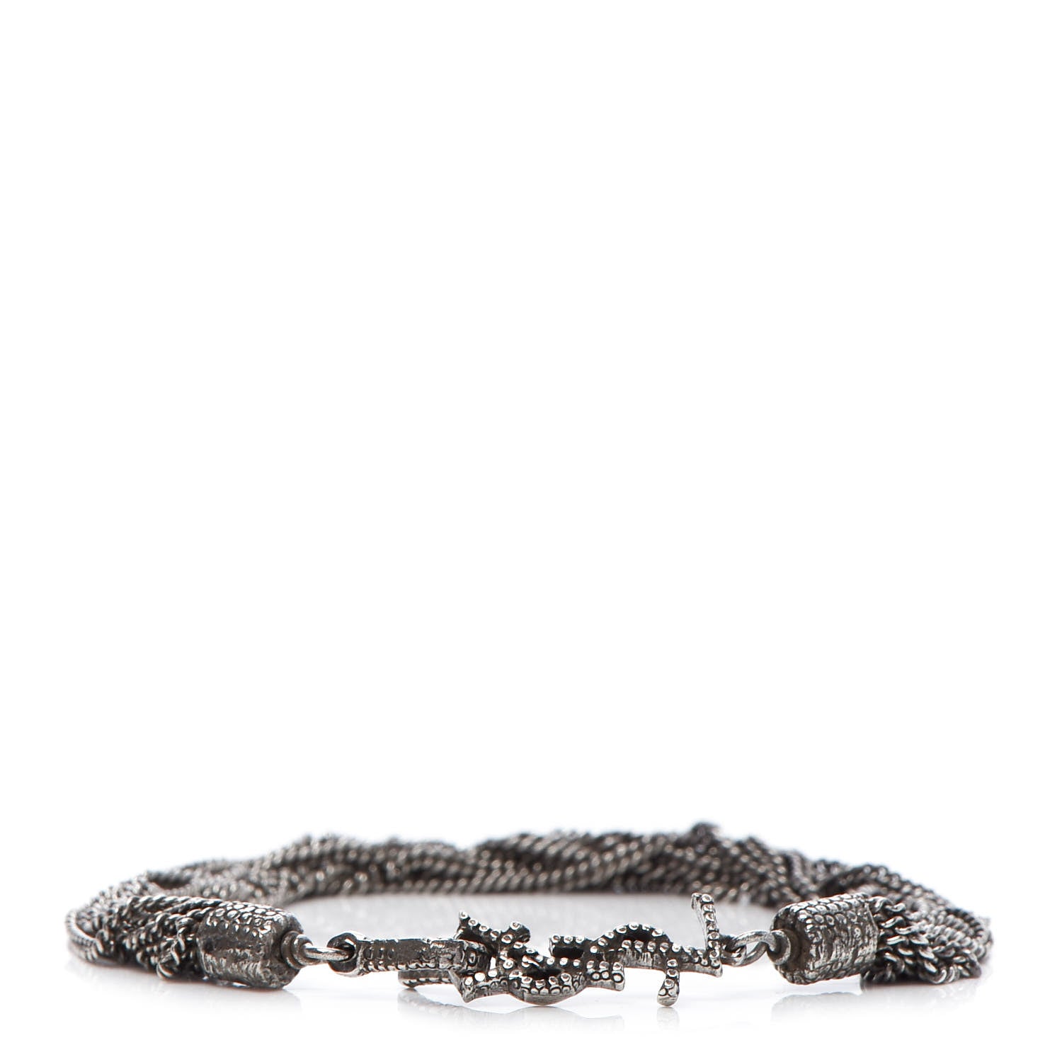 Saint Laurent Lou Lou Twisted Chains Bracelet Silver 1 of 5