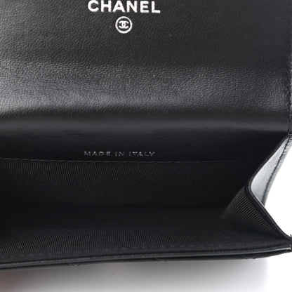 Chanel Lambskin Quilted Flap Card Holder Wallet So Black 5 of 8