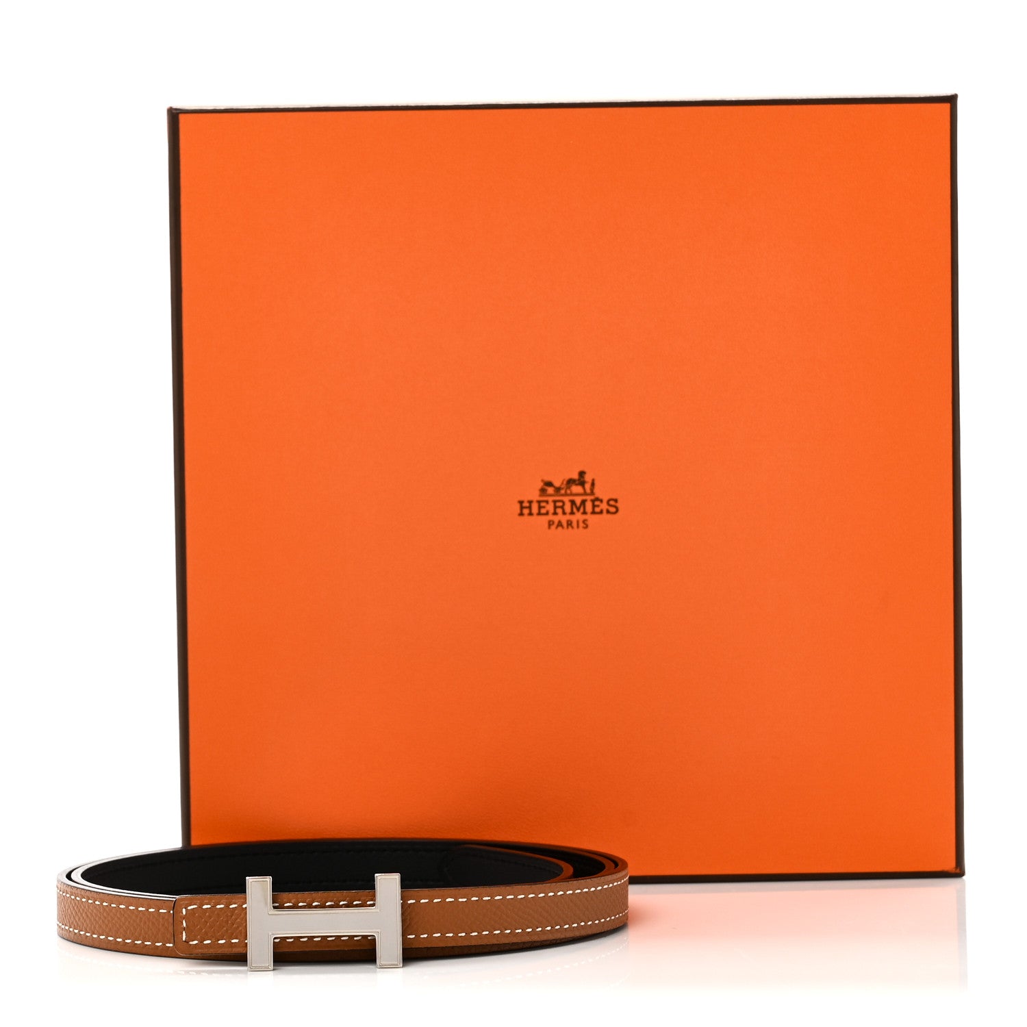 Hermes Swift Epsom 13mm Focus Belt 85 Black Gold 1867598