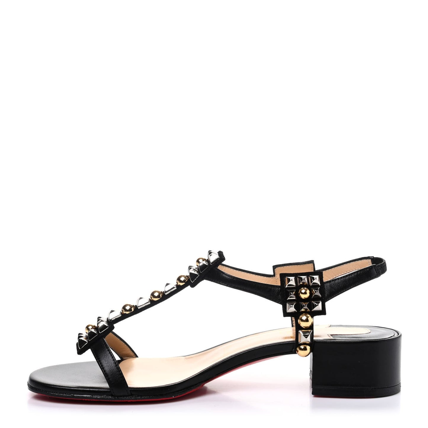 Nappa Kaleidra 25 T-Strap Sandals 39 Black