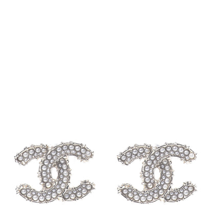 Chanel Pearl CC Camellia Express Stud Earrings Gold 1 of 4