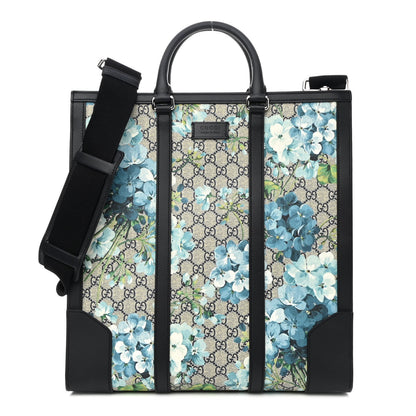 Gucci GG Supreme Monogram Blooms Vertical Tote Blue 1 of 9