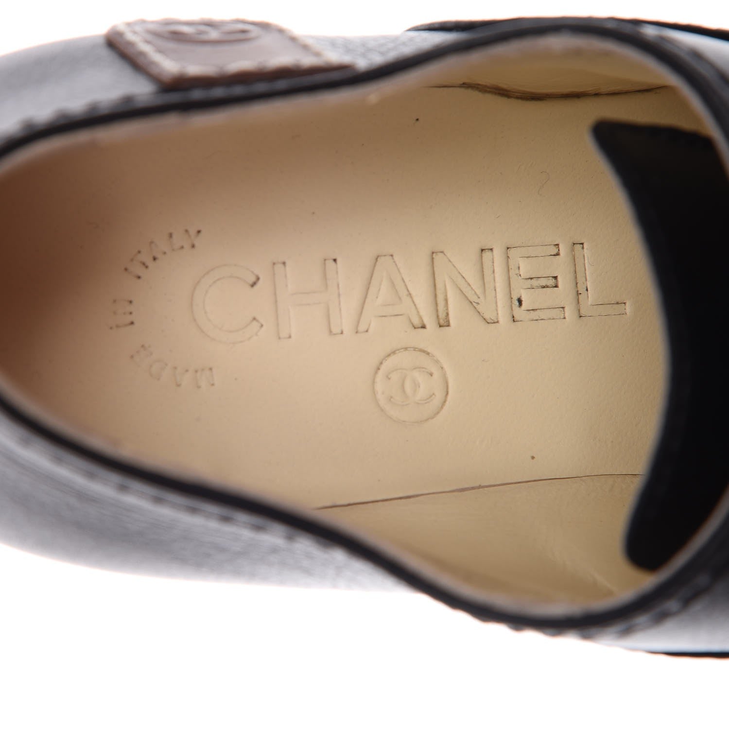 Chanel Calfskin Quilted CC Lace Up Oxfords 36 Black 10 of 18