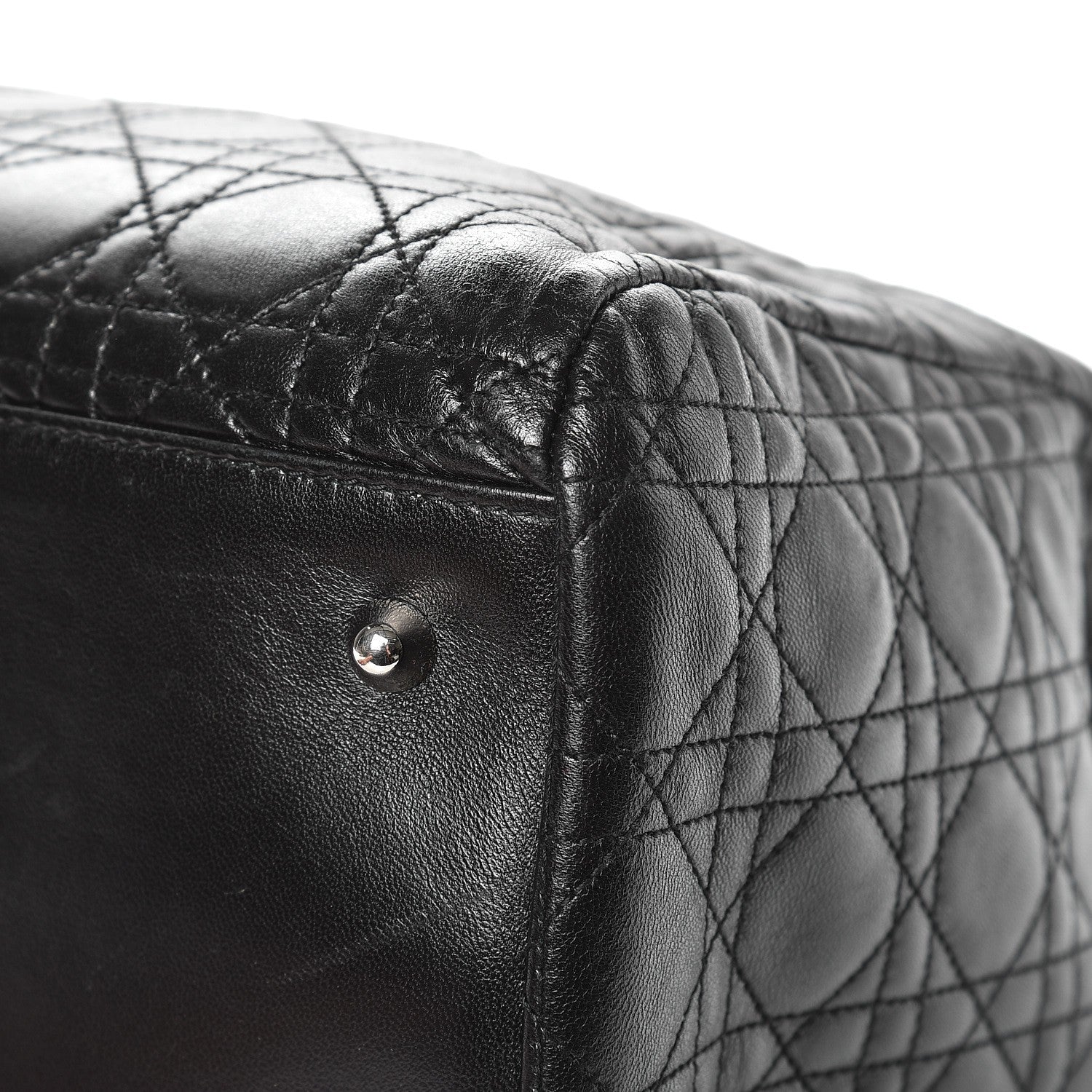 Christian Dior Lambskin Cannage Large Soft Lady Dior Shopping Tote Black 10 of 12