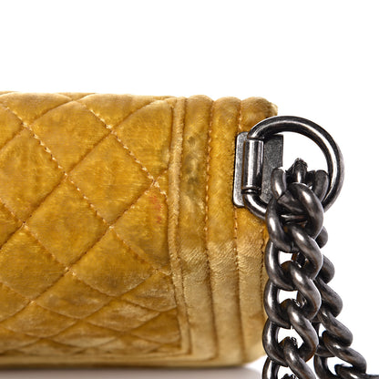 Chanel Velvet Quilted Small Boy Flap Yellow 15 of 17
