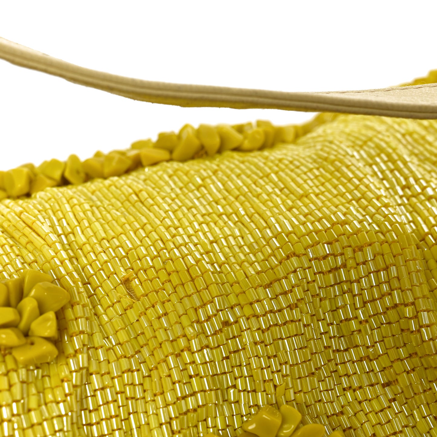 Rolling Stone Vitello Seta Bead Embroidered Mama Baguette Giallo
