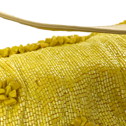 Fendi Rolling Stone Vitello Seta Bead Embroidered Mama Baguette Giallo 11 of 11
