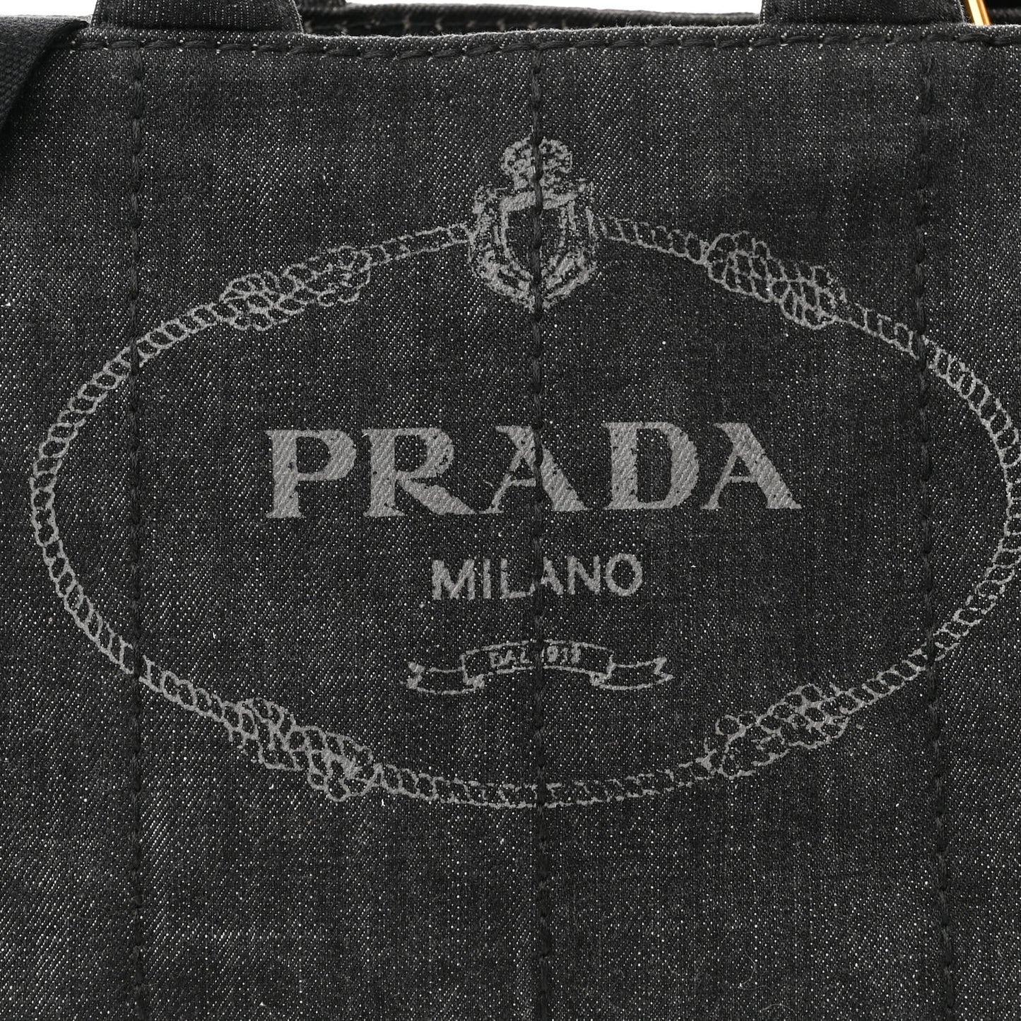 Denim Small Logo Tote Black
