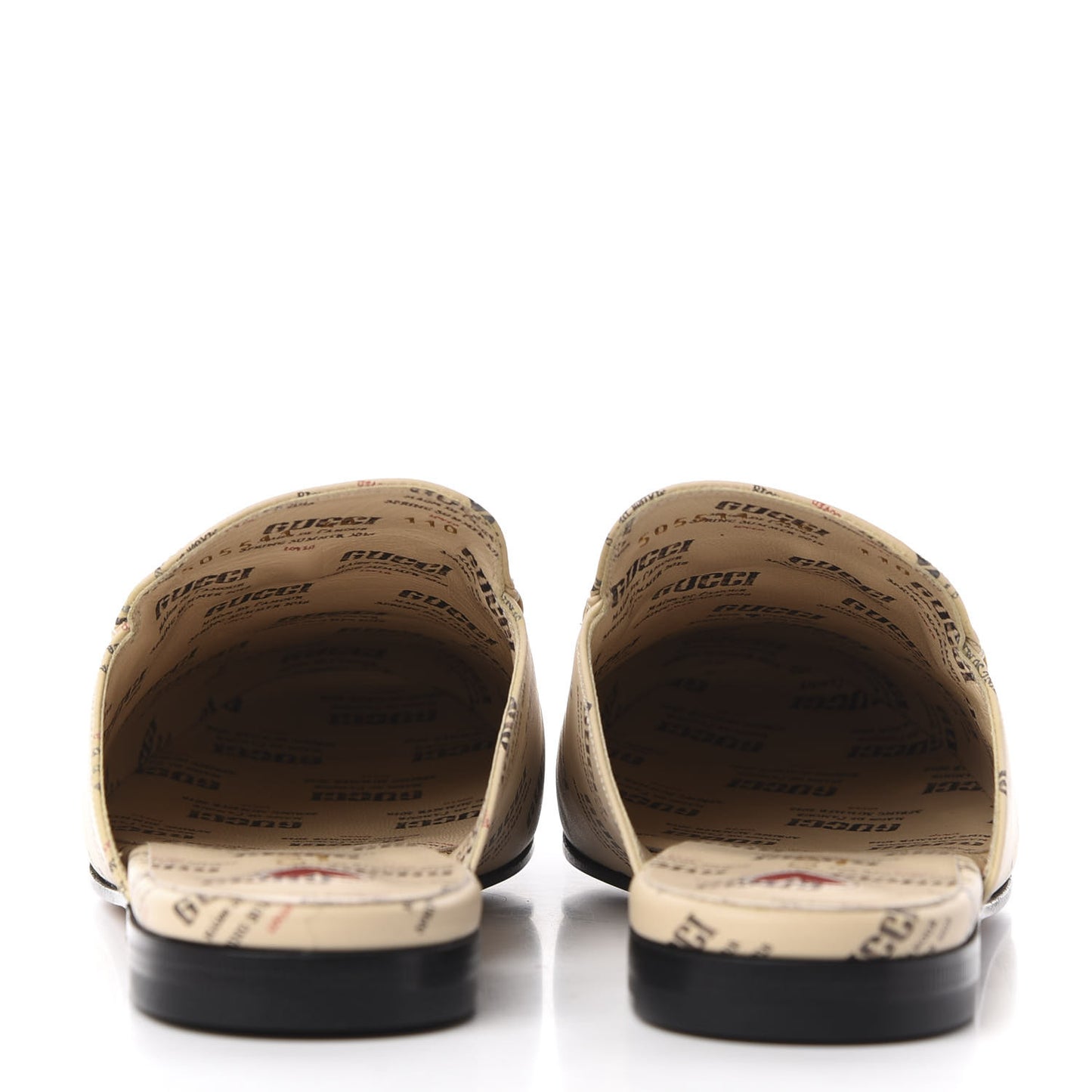 Calfskin Stamp Print Womens Princetown Slippers 40 Soy Black
