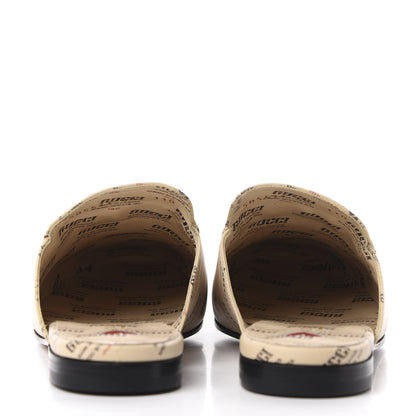 Gucci Calfskin Stamp Print Womens Princetown Slippers 40 Soy Black 7 of 11