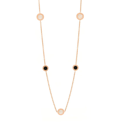 Bulgari 18K Rose Gold Black Onyx Mother of Pearl BVLGARI BVLGARI Long Station Necklace 1 of 7