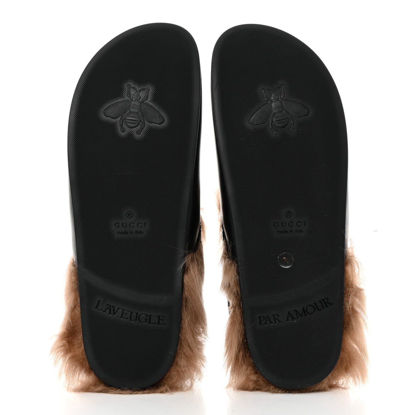 Calfskin Fur Mens Horsebit River Slingback Slippers 9 Black