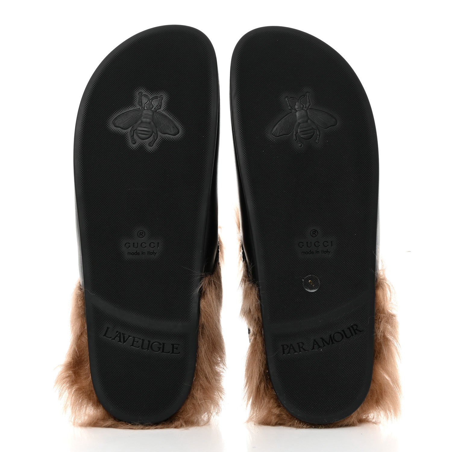 Gucci Calfskin Fur Mens Horsebit River Slingback Slippers 9 Black 5 of 8