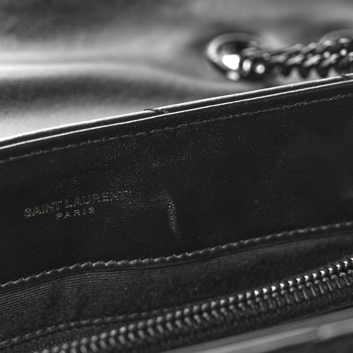 Saint Laurent Calfskin Y Quilted Monogram Medium Loulou Chain Satchel Black 10 of 10