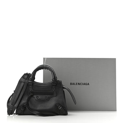 Balenciaga Grained Calfskin Neo Classic Black Hardware Mini City Black 10 of 10