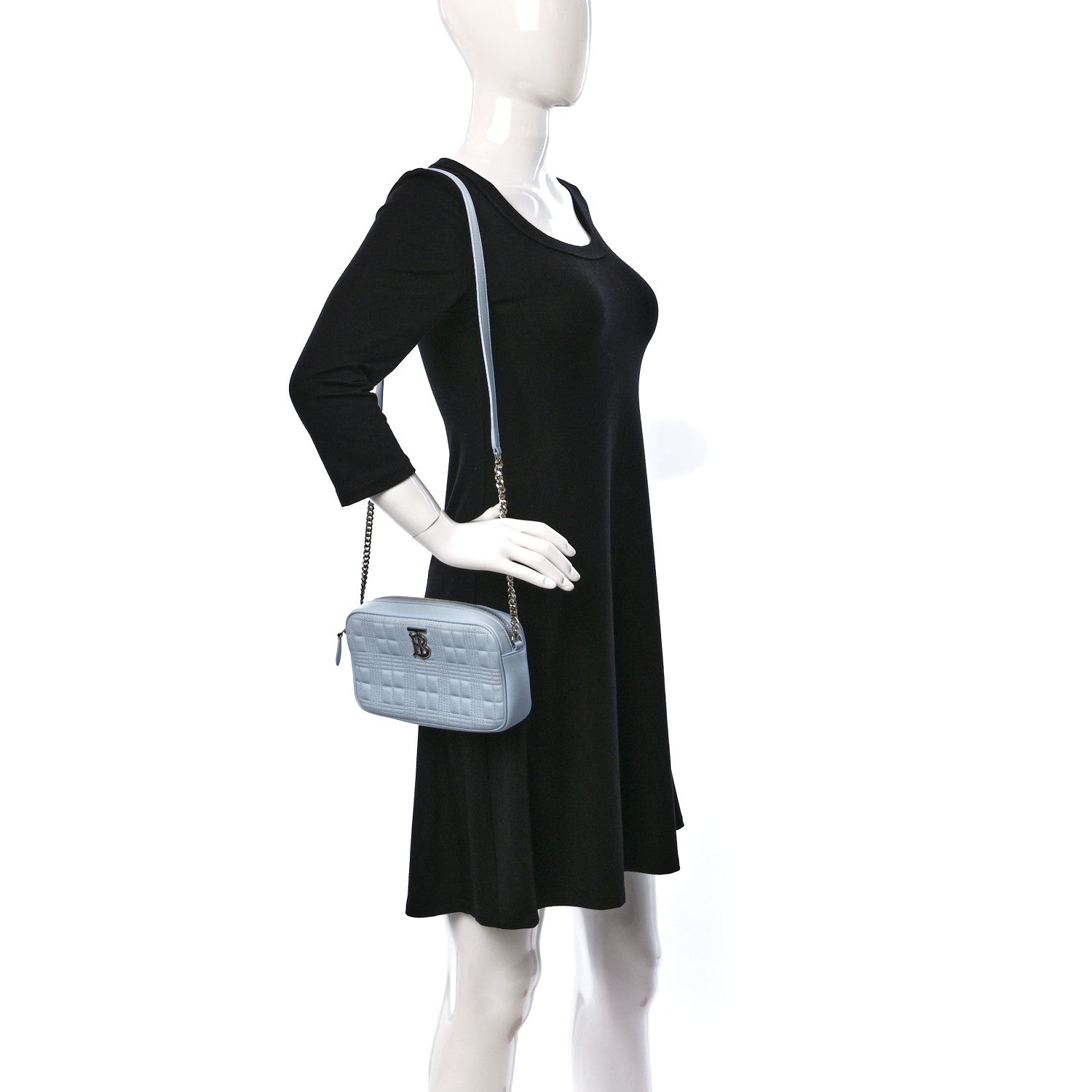 Burberry Lambskin Quilted Mini Lola Camera Bag Pale Blue 2 of 11