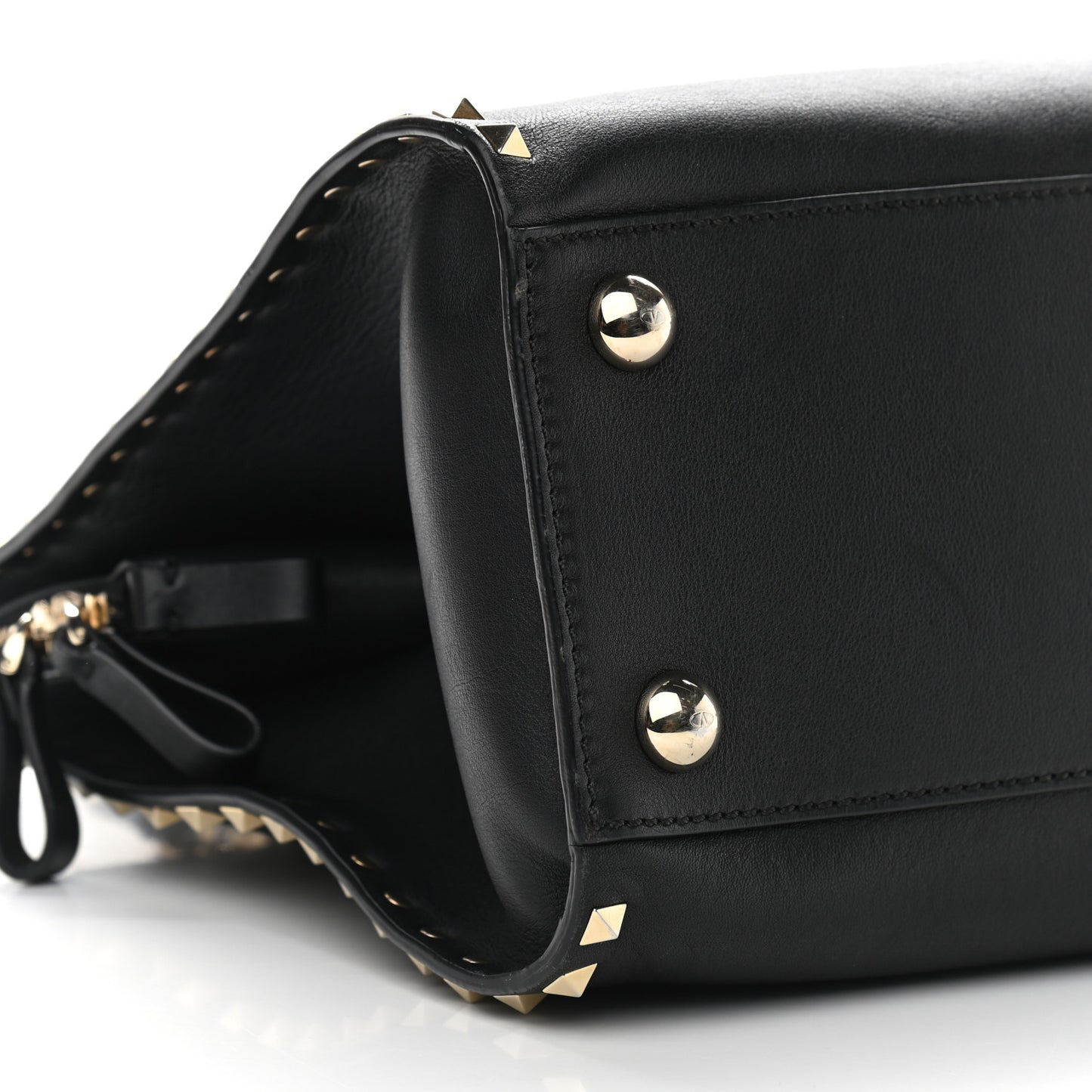 Vitello Rockstud Dome Shopper Black