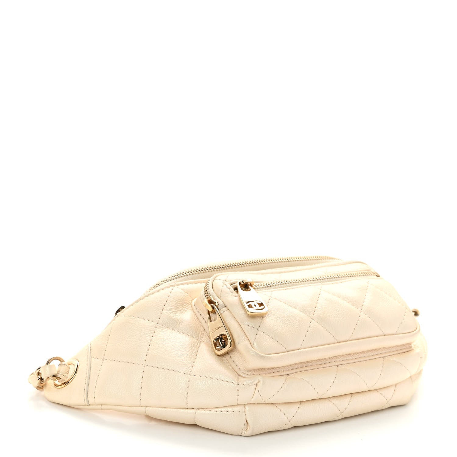 Chanel Iridescent Calfskin Quilted All About Waist Belt Bag Beige 4 of 10