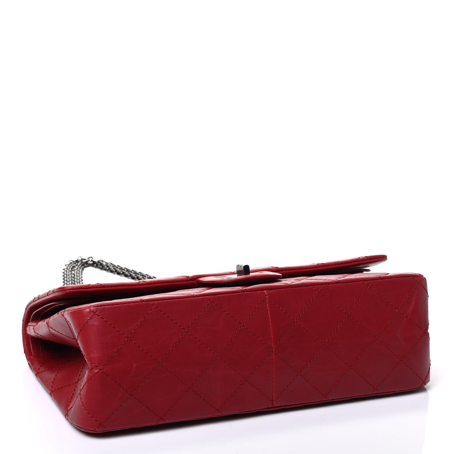 Aged Calfskin Quilted 2.55 Reissue 227 Flap Red
