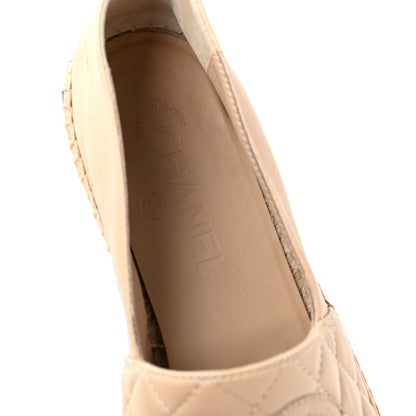 Chanel Lambskin Quilted CC Espadrilles 39 Beige 8 of 12