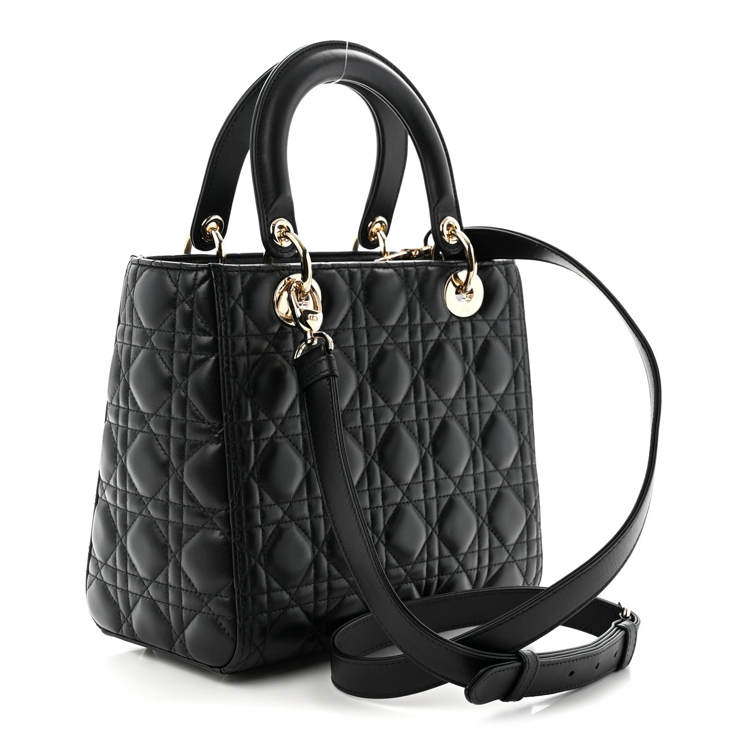 Lambskin Cannage Medium Lady Dior Black