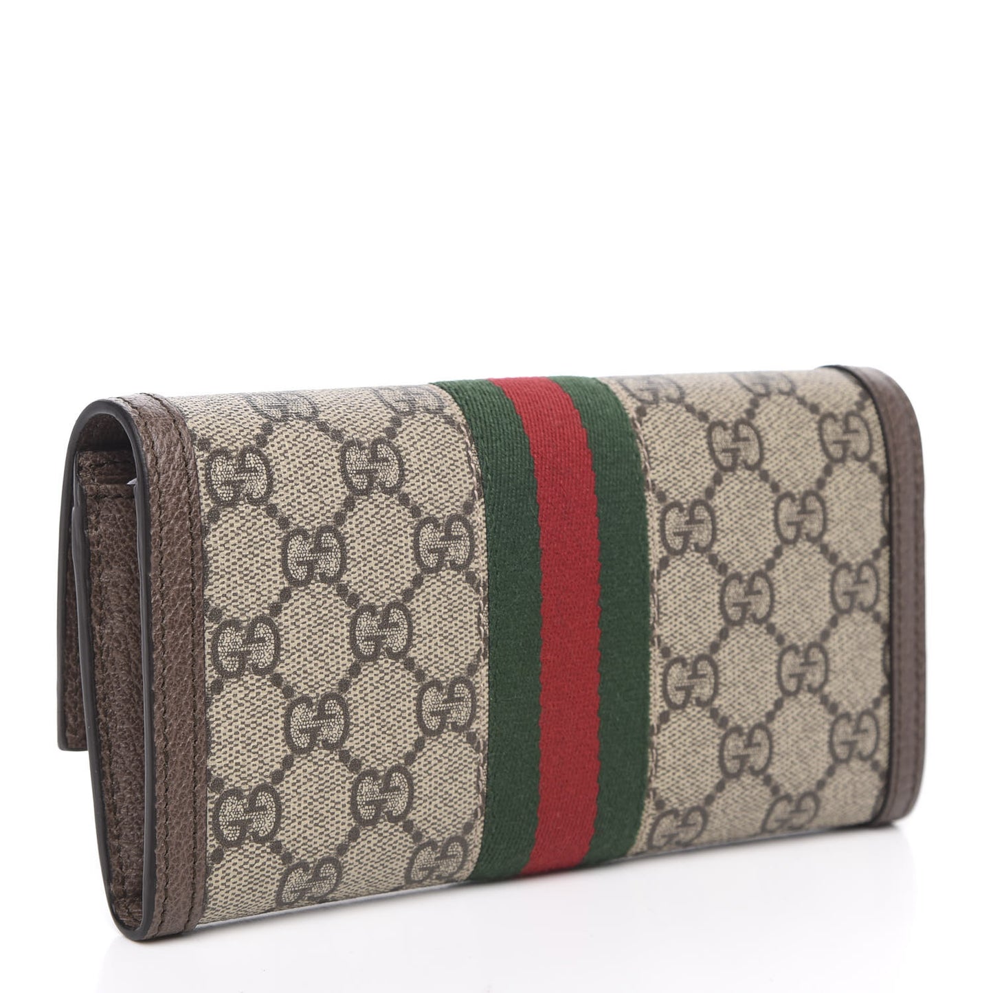 GG Supreme Monogram Web Ophidia Continental Wallet Brown