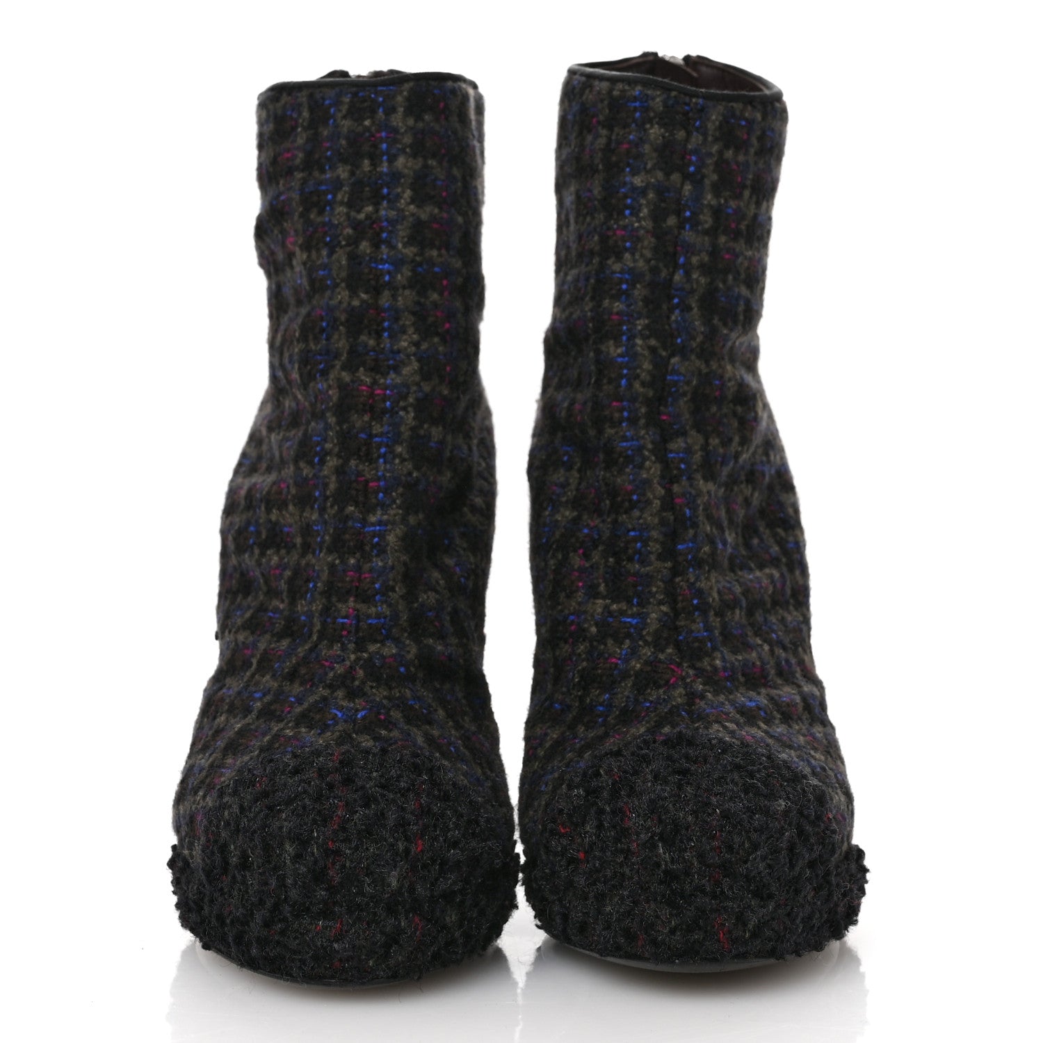 Chanel Tweed Short Ankle Boots 38 Multicolor 3 of 10