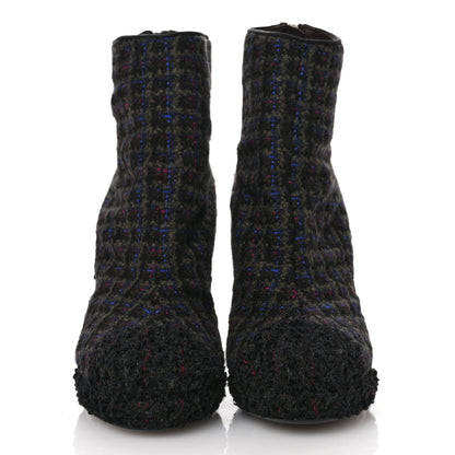 Chanel Tweed Short Ankle Boots 38 Multicolor 3 of 10