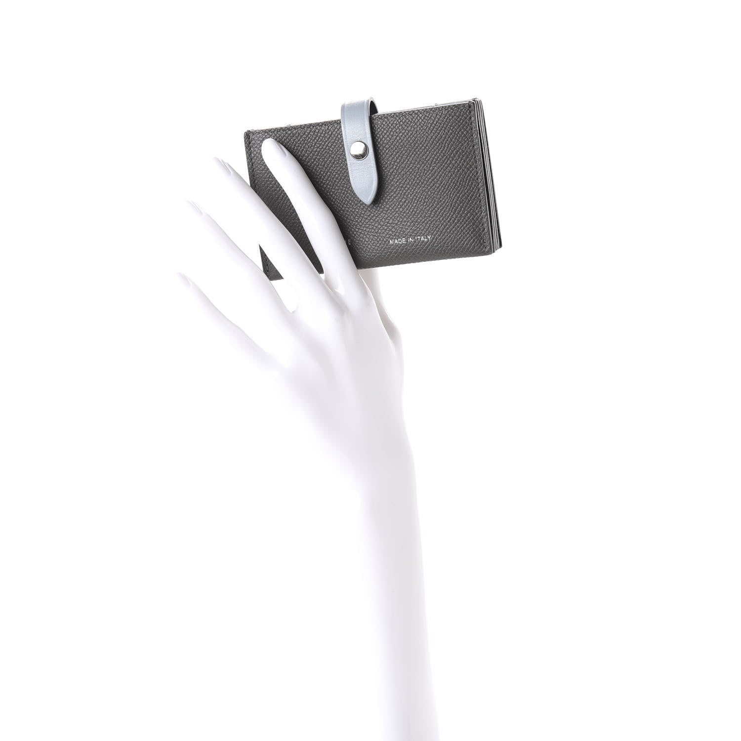 Celine Grained Shiny Calfskin Accordion Card Holder Grey 2 of 10
