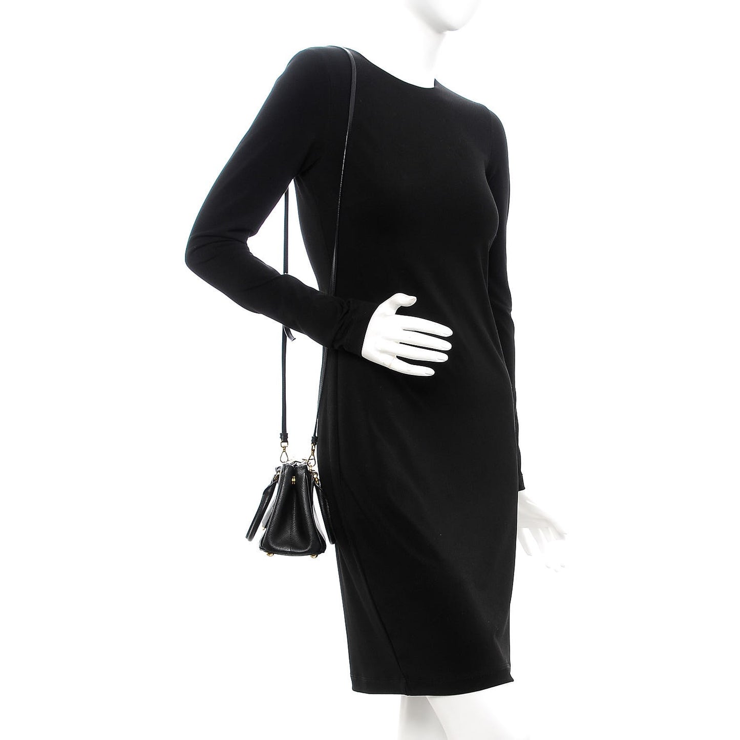 Saffiano Micro Galleria Double Zip Tote Nero Black