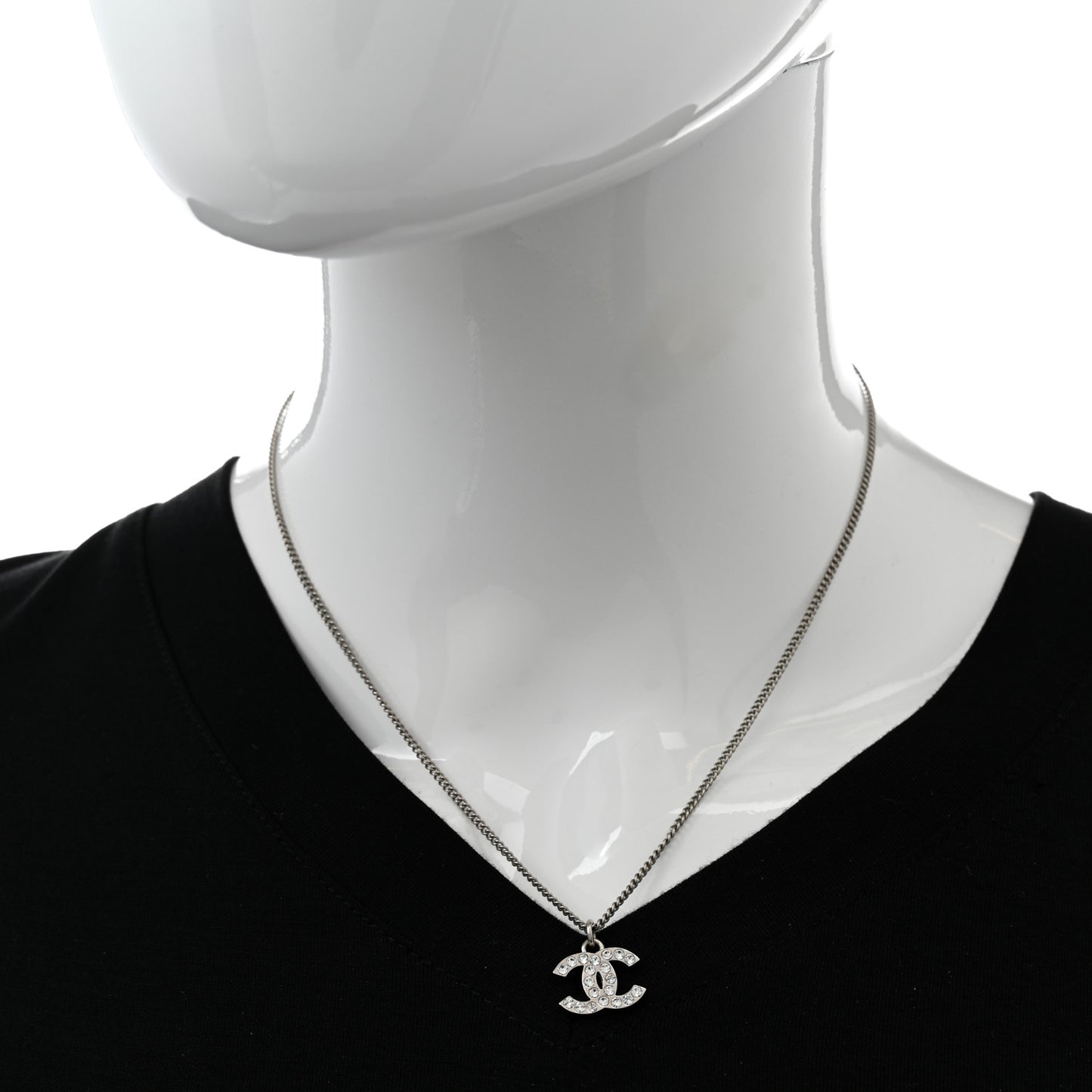 Crystal Timeless CC Necklace Silver