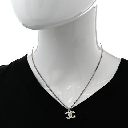 Chanel Crystal Timeless CC Necklace Silver 2 of 6