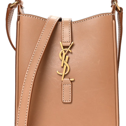 Saint Laurent Smooth Calfskin Le 5 A 7 Vertical Hobo Brown Gold 8 of 11
