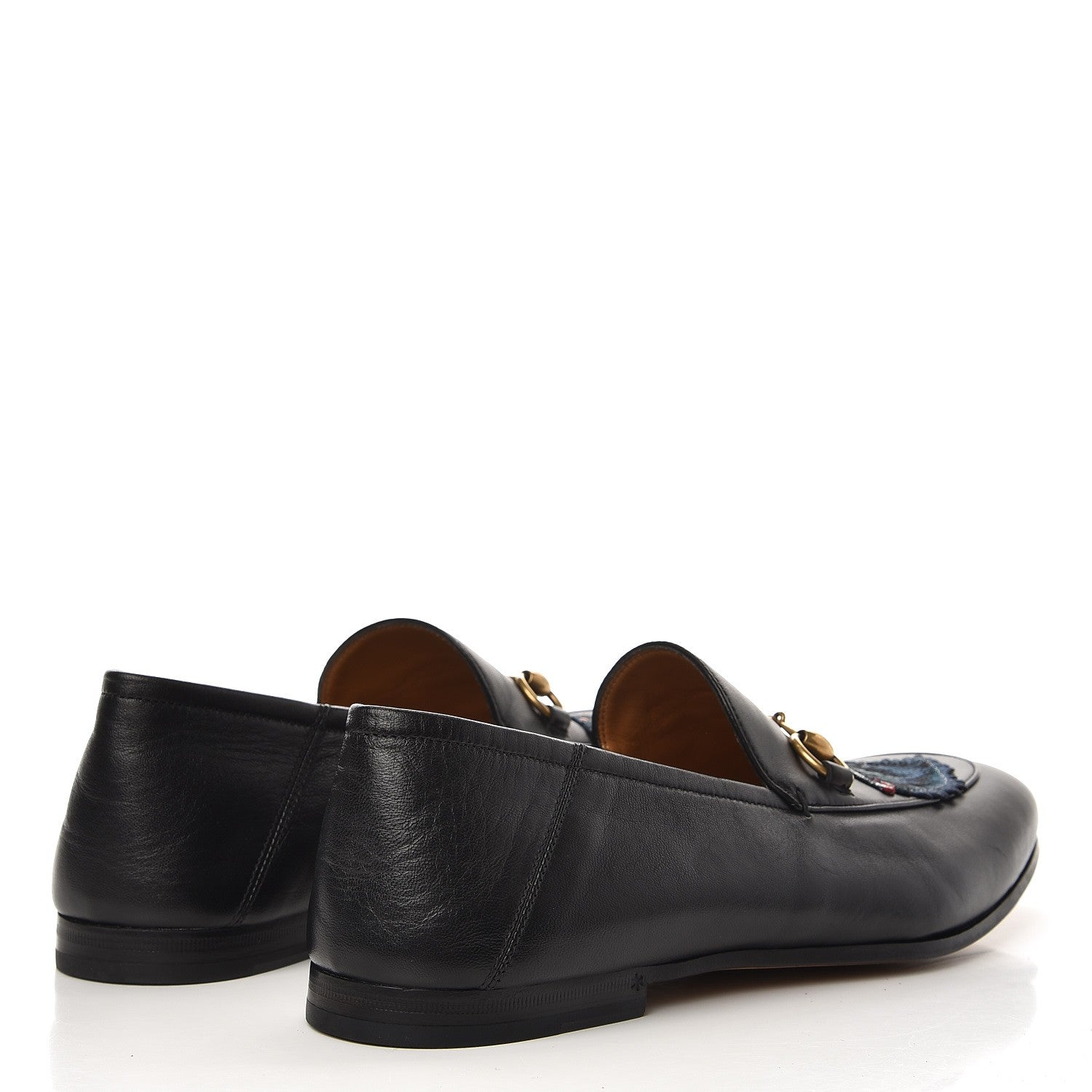 Gucci Lambskin Wolf Embroidered Mens Brixton Horsebit Loafers 11 Black 4 of 12