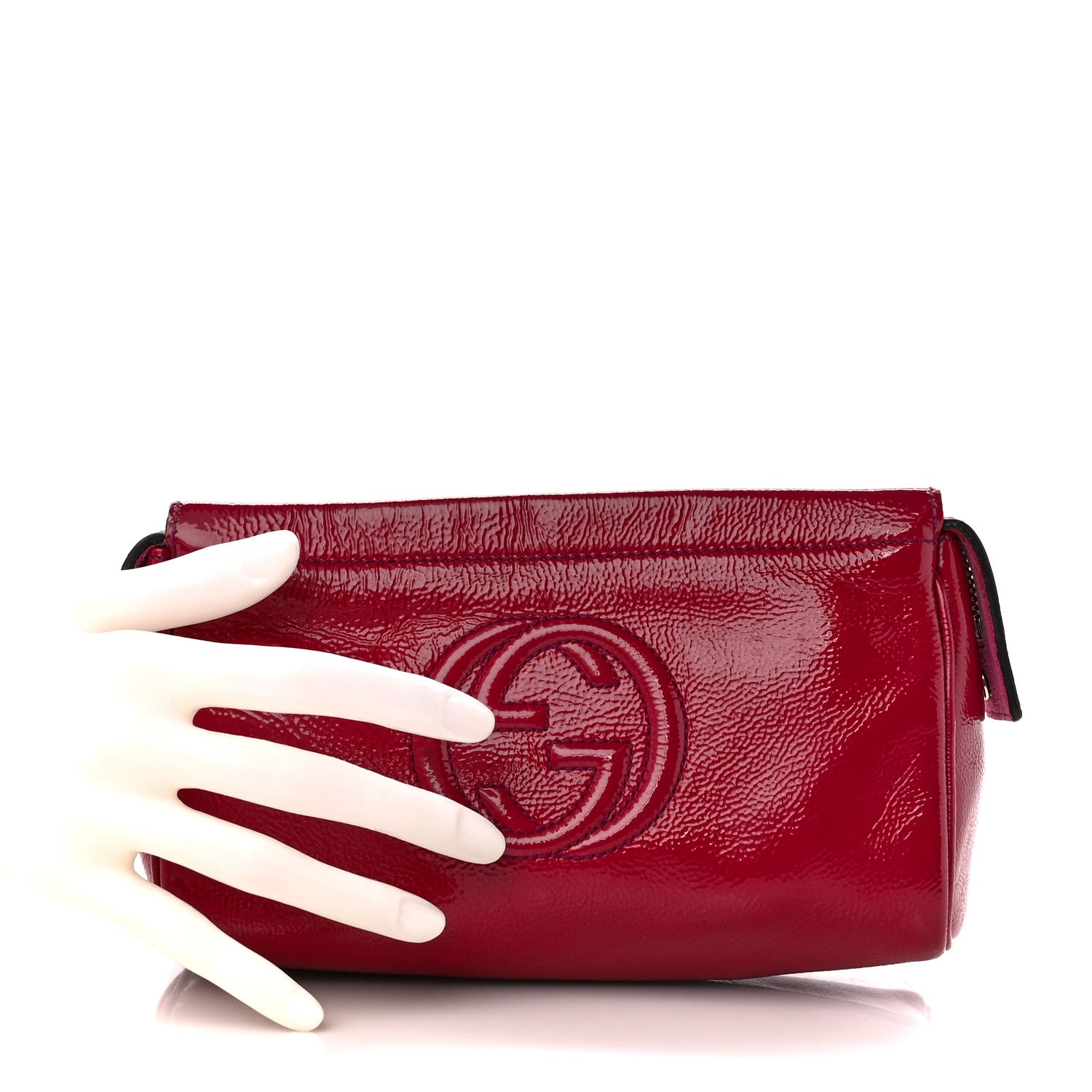 Gucci Soft Patent Soho Cosmetic Case Bright Bougainvillea 2 of 10