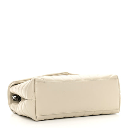 Saint Laurent Calfskin Y Quilted Monogram Small Loulou Chain Satchel Ivory 4 of 11