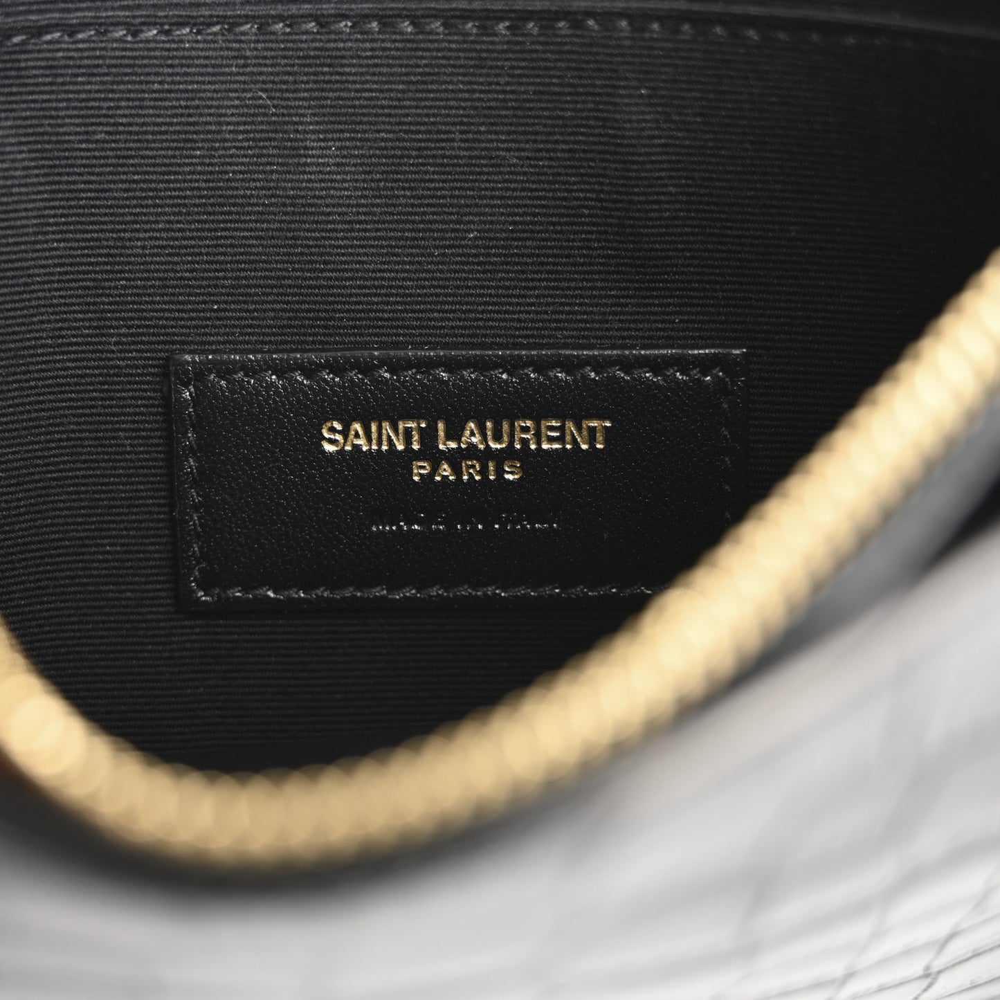 Calfskin Crocodile Embossed Monogram Bill Pouch Black