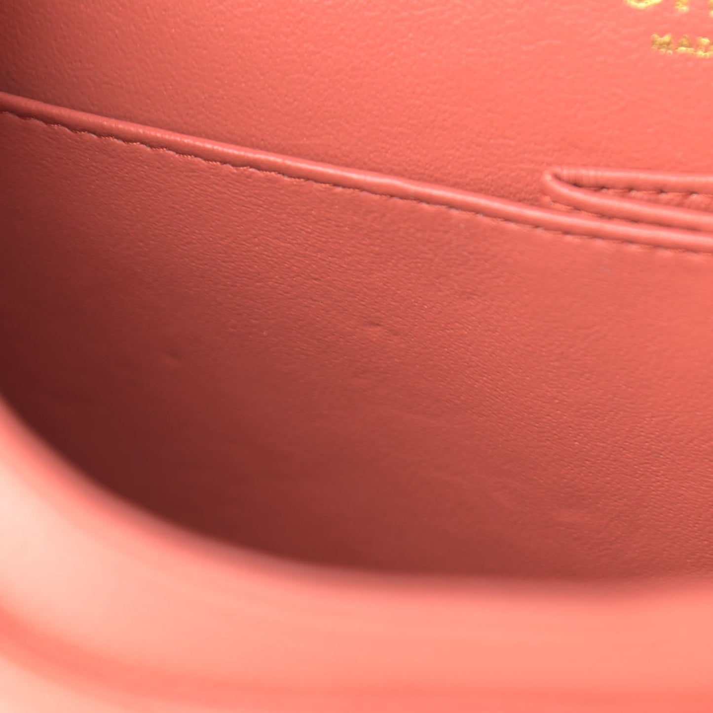 Caviar Quilted Medium Double Flap Coral