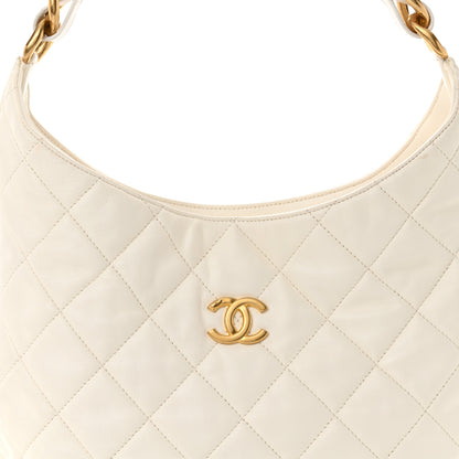 Chanel Lambskin Quilted Large CC Funky Town Hobo White 8 of 11
