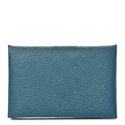 Hermes Chevre Mysore Calvi Card Case Vert Bosphore 1 of 8