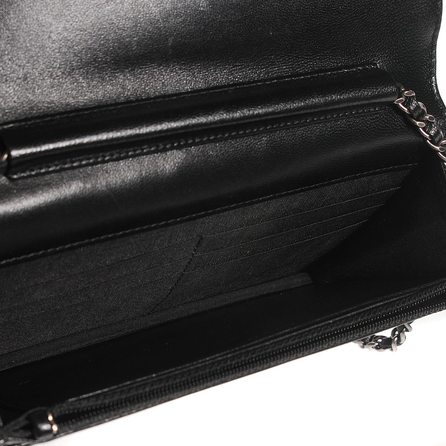 Lambskin Quilted Boy Wallet On Chain WOC Black