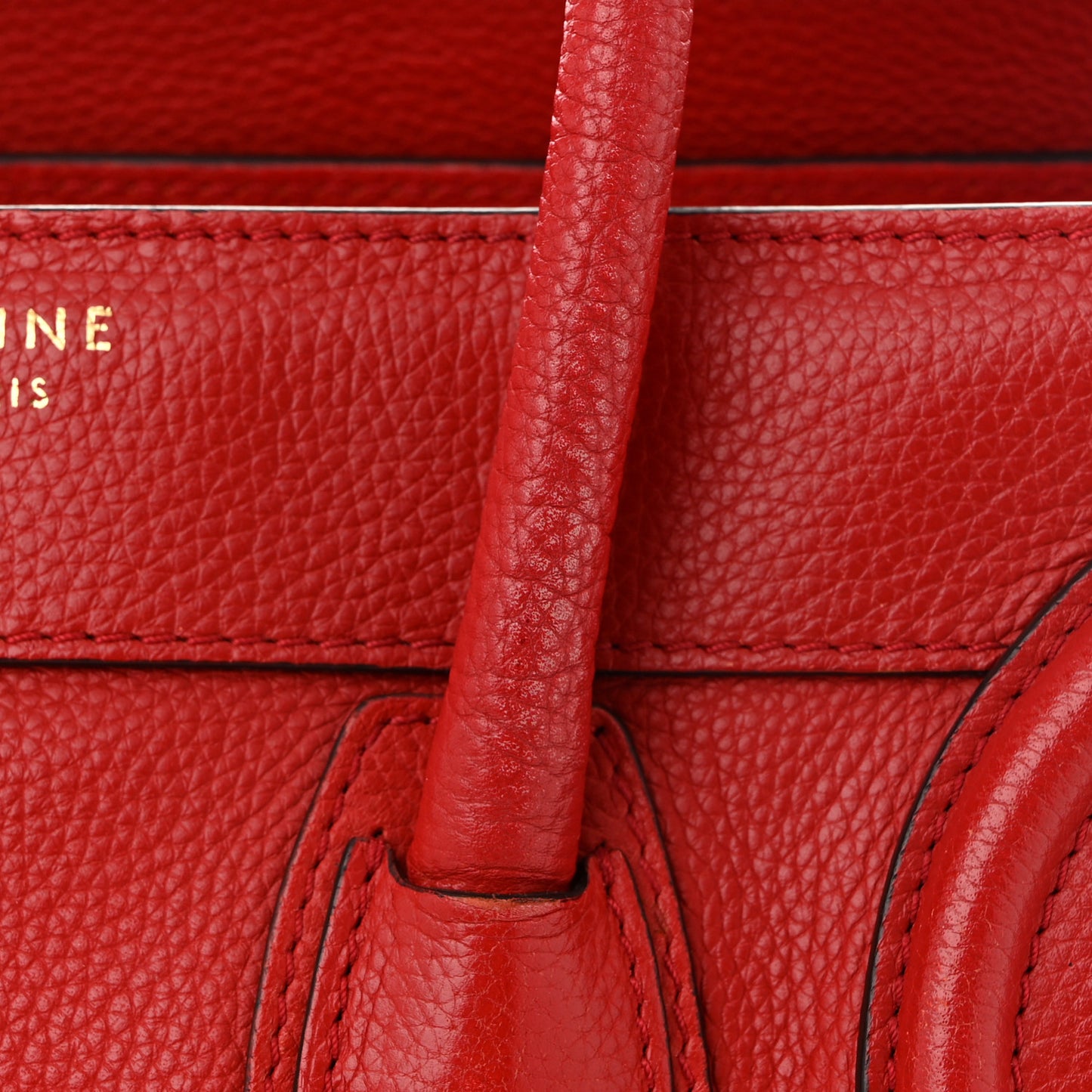 Drummed Calfskin Micro Luggage Red