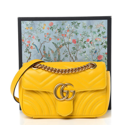 Gucci Calfskin Matelasse Mini GG Marmont Shoulder Bag Stone Topaz 13 of 13