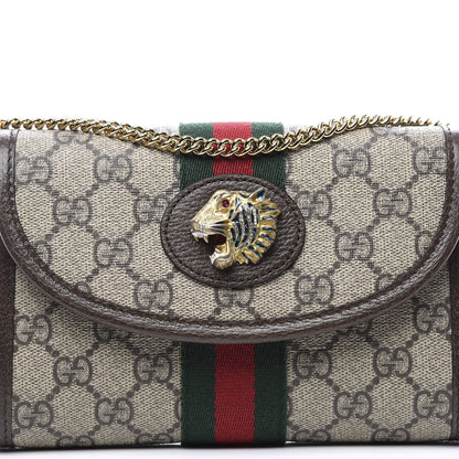 Gucci GG Supreme Monogram Web Mini Rajah Slim Flap Shoulder Bag Beige New Acero 11 of 11