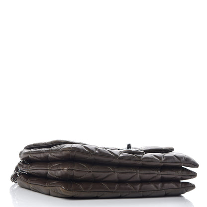 Chanel Lambskin Quilted 3 Accordion Flap Bag Dark Khaki 4 of 11