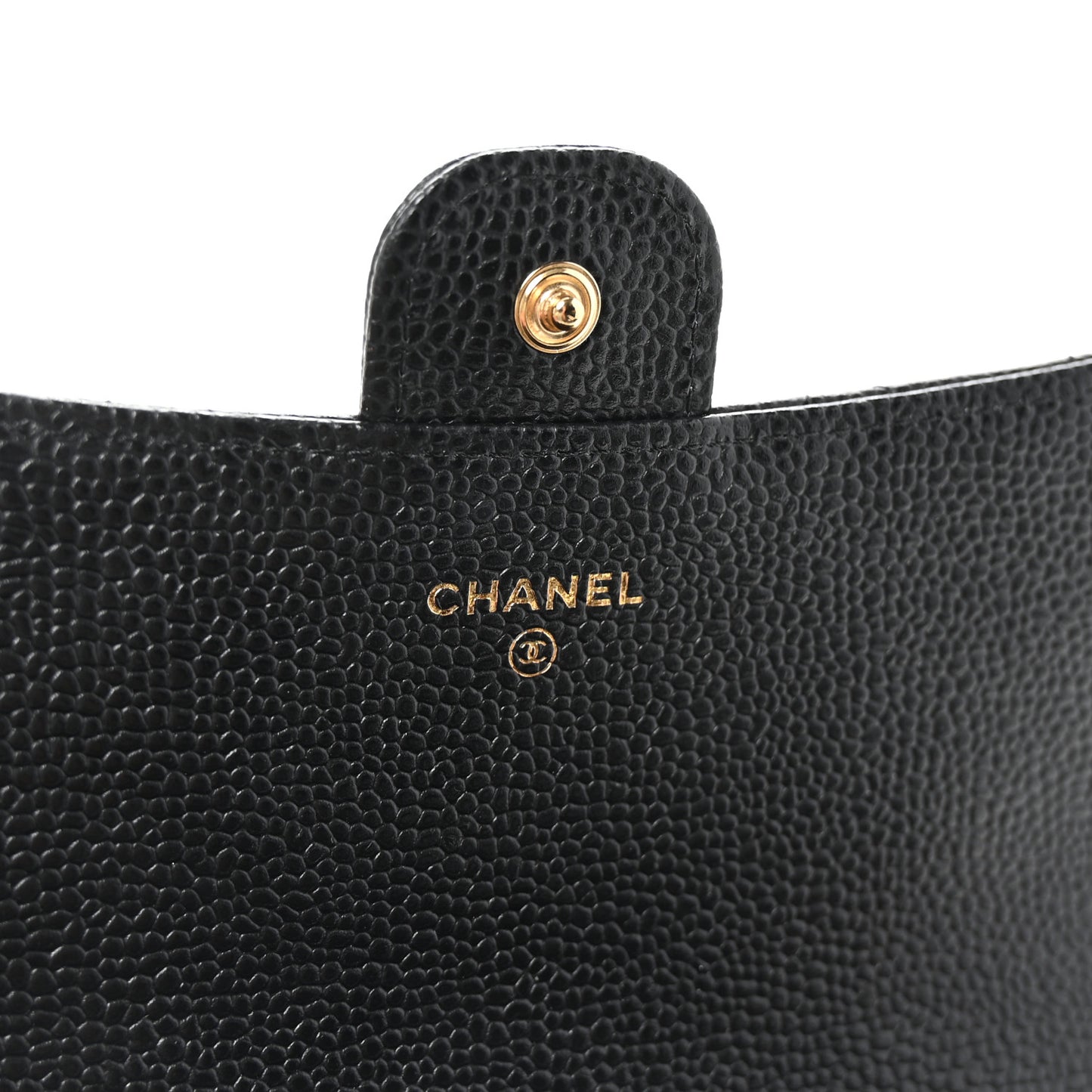 Caviar Quilted Large Gusset Flap Wallet Black