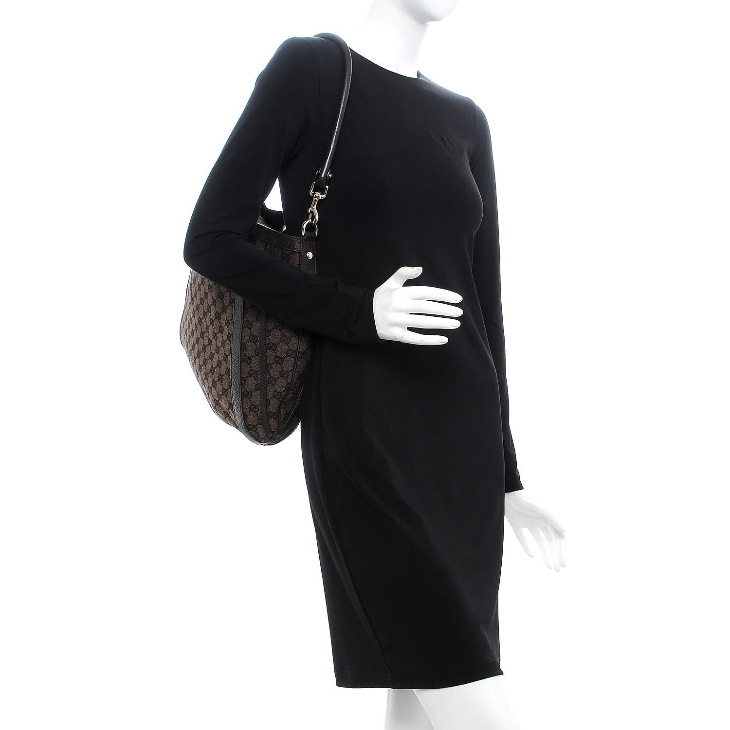 Gucci Monogram Medium Abbey Convertible Tote Dark Brown 2 of 8
