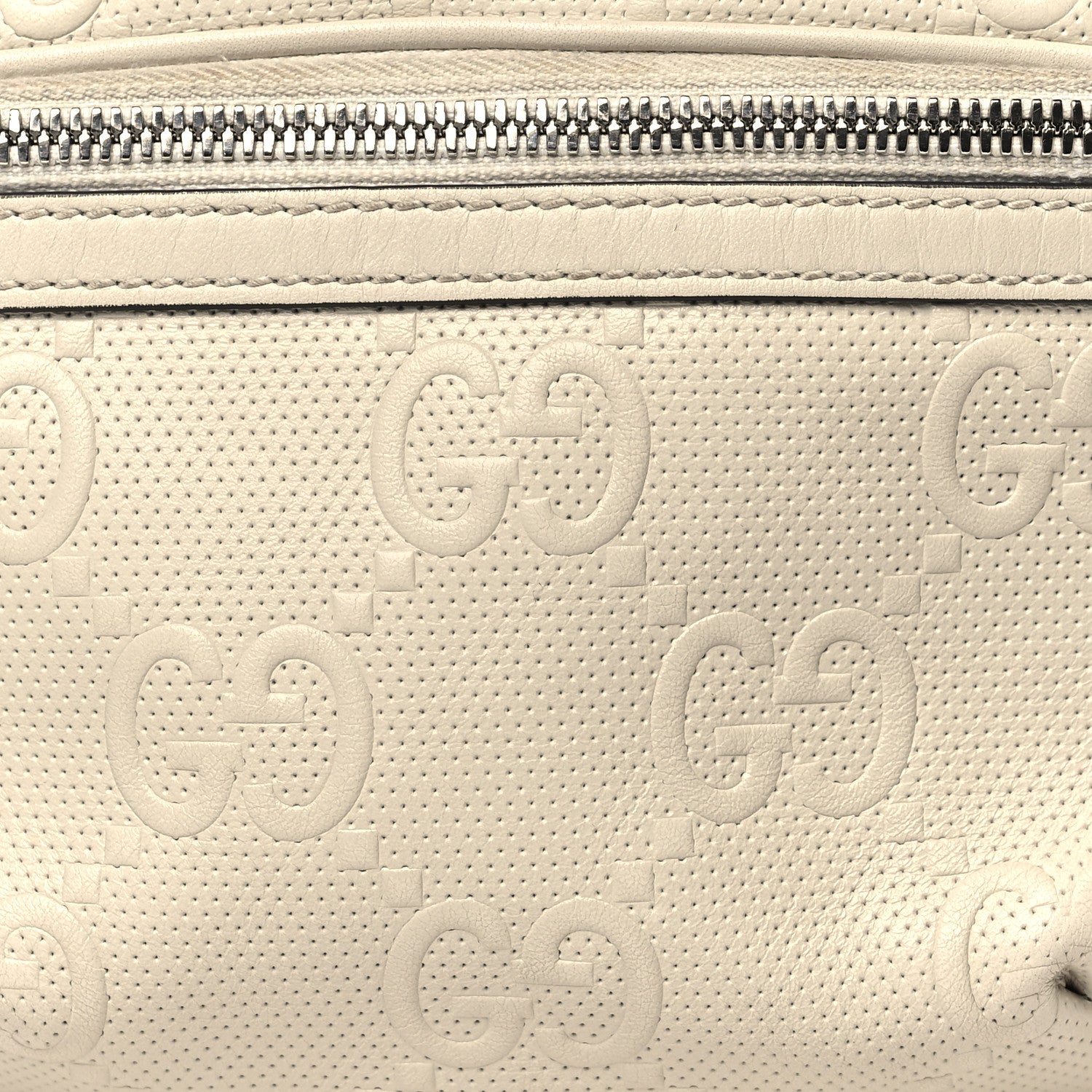 Gucci Calfskin GG Tennis Embossed Belt Bag Mystic White 8 of 11